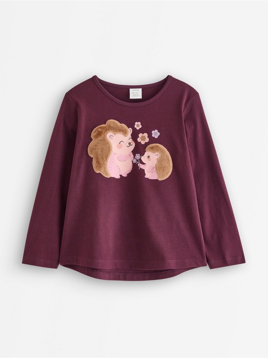 Long-sleeved top with applique - 3012458-7268