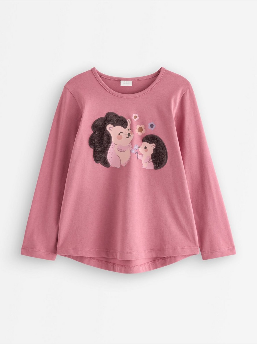 Long-sleeved top with applique - 3012458-8694