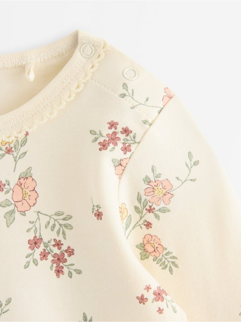 Long-sleeved bodysuit with flowers - 3012514-6809