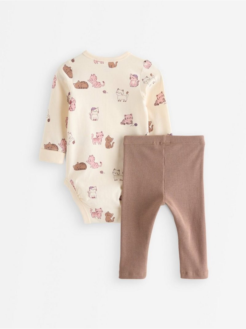Set with bodysuit and ribbed leggings - 3012709-3675