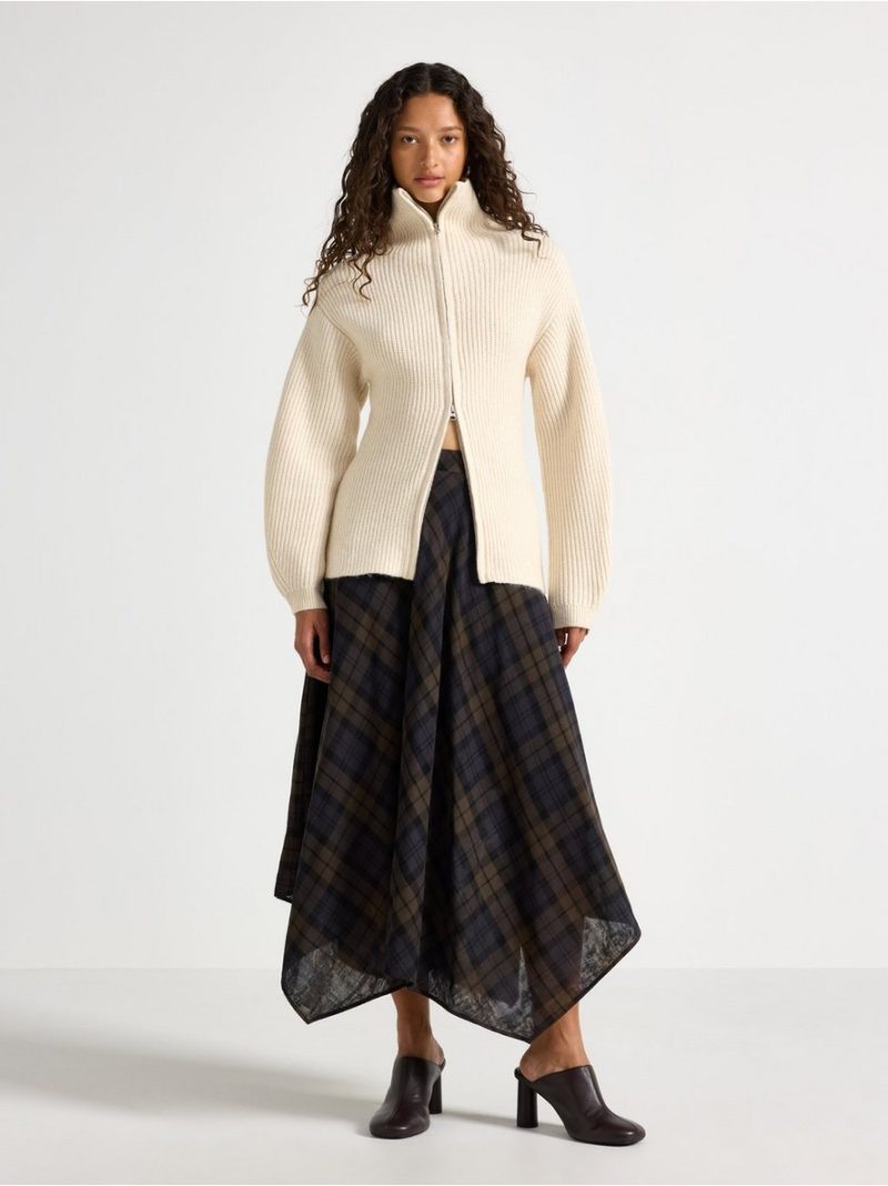 Wide checked skirt - 3012741-9425