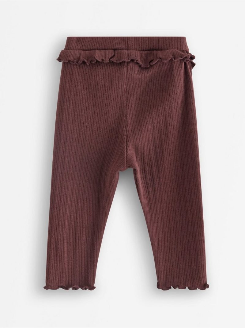 Ribbed leggings with frill - 3013159-9498