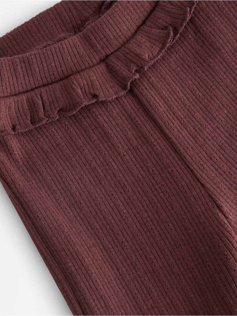 Ribbed leggings with frill - 3013159-9498