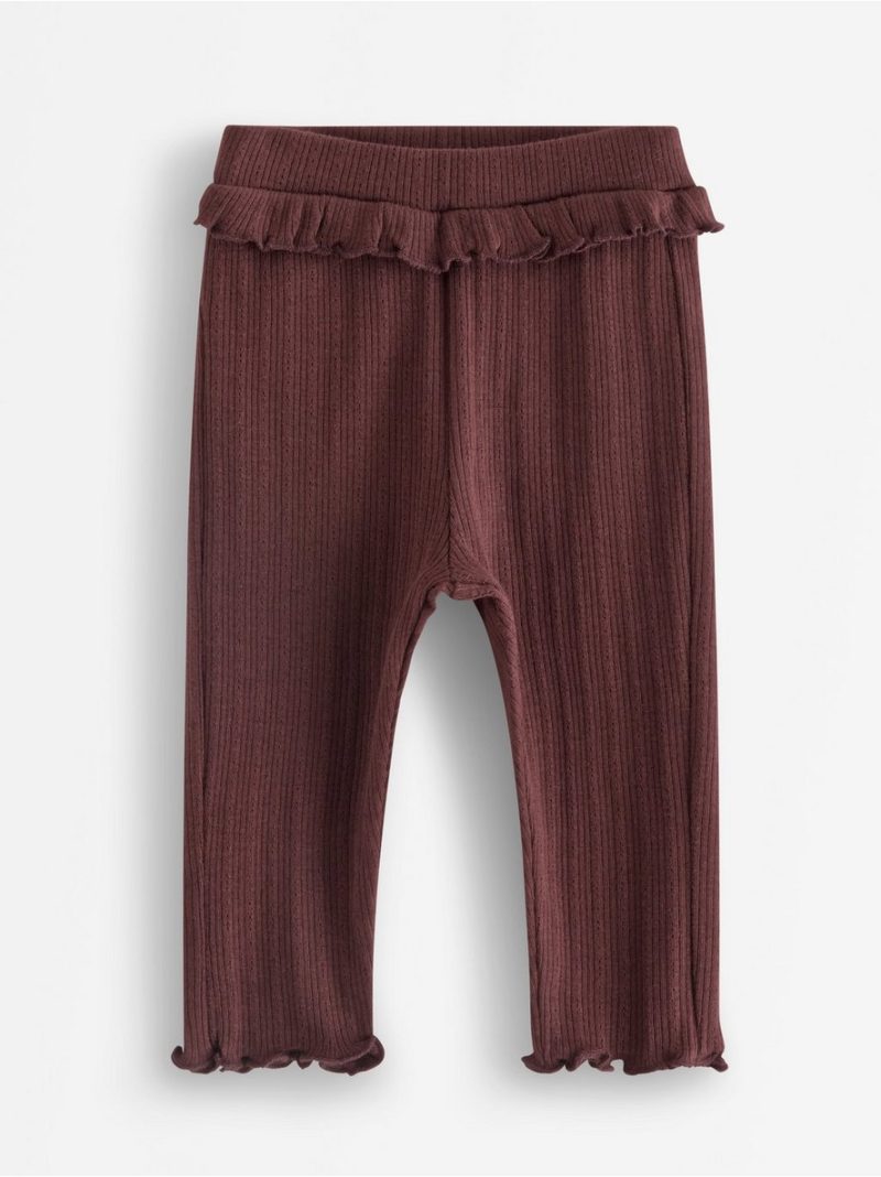 Ribbed leggings with frill - 3013159-9498