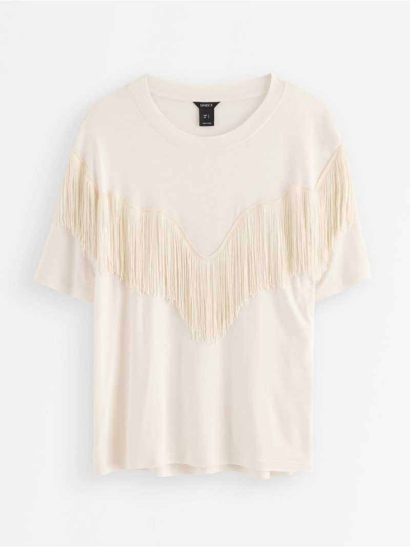 Jersey top with fringes - 3013230-1418
