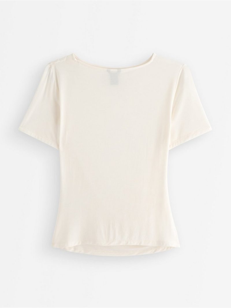 Short-sleeved top with gathering - 3013324-1418