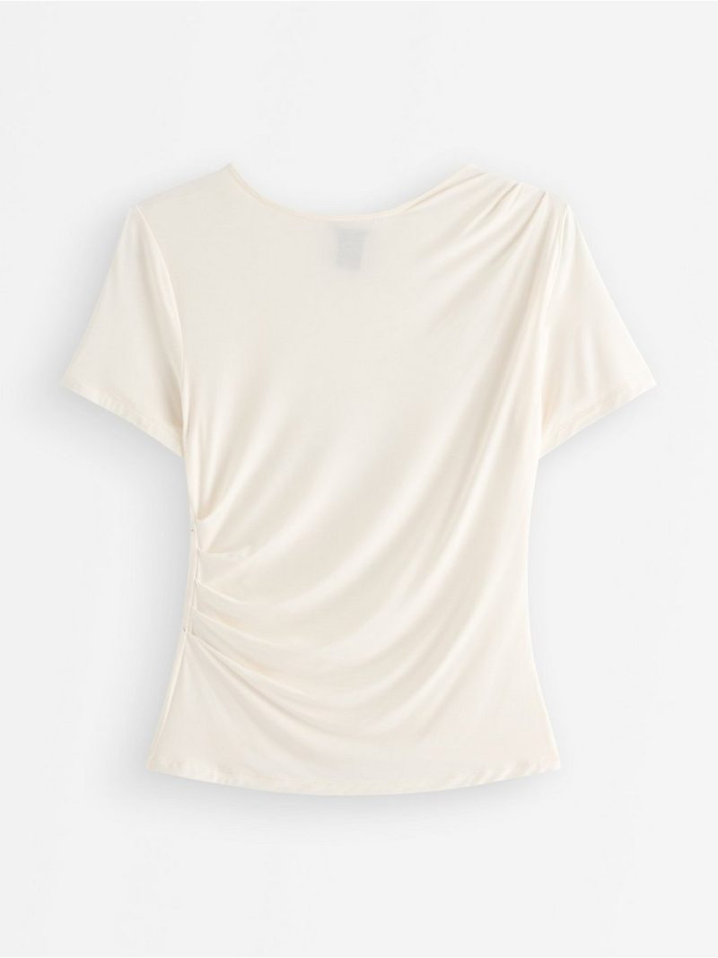 Short-sleeved top with gathering - 3013324-1418