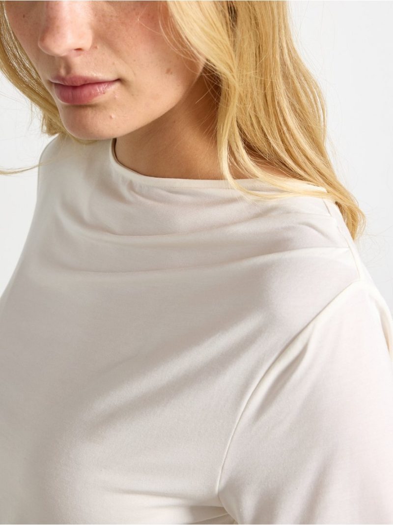 Short-sleeved top with gathering - 3013324-1418