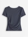 Short-sleeved top with gathering - 3013324-7318