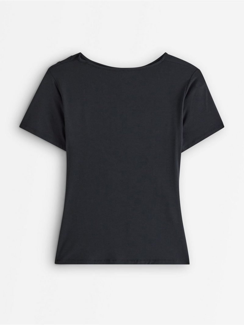 Short-sleeved top with gathering - 3013324-80
