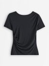 Short-sleeved top with gathering - 3013324-80
