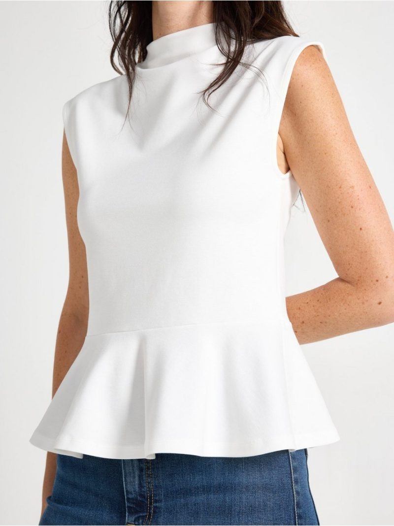 Sleeveless peplum top - 3013627-300