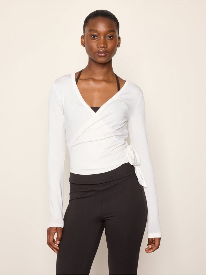 Long-sleeved wrap top - 3013796-1418