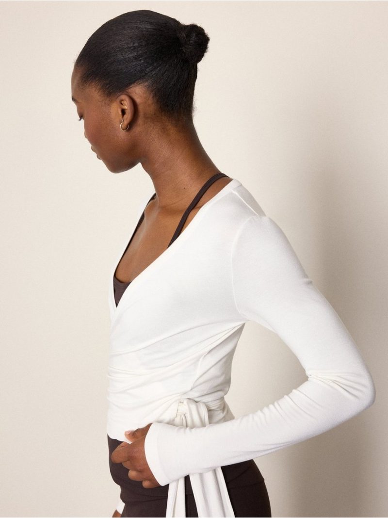 Long-sleeved wrap top - 3013796-1418