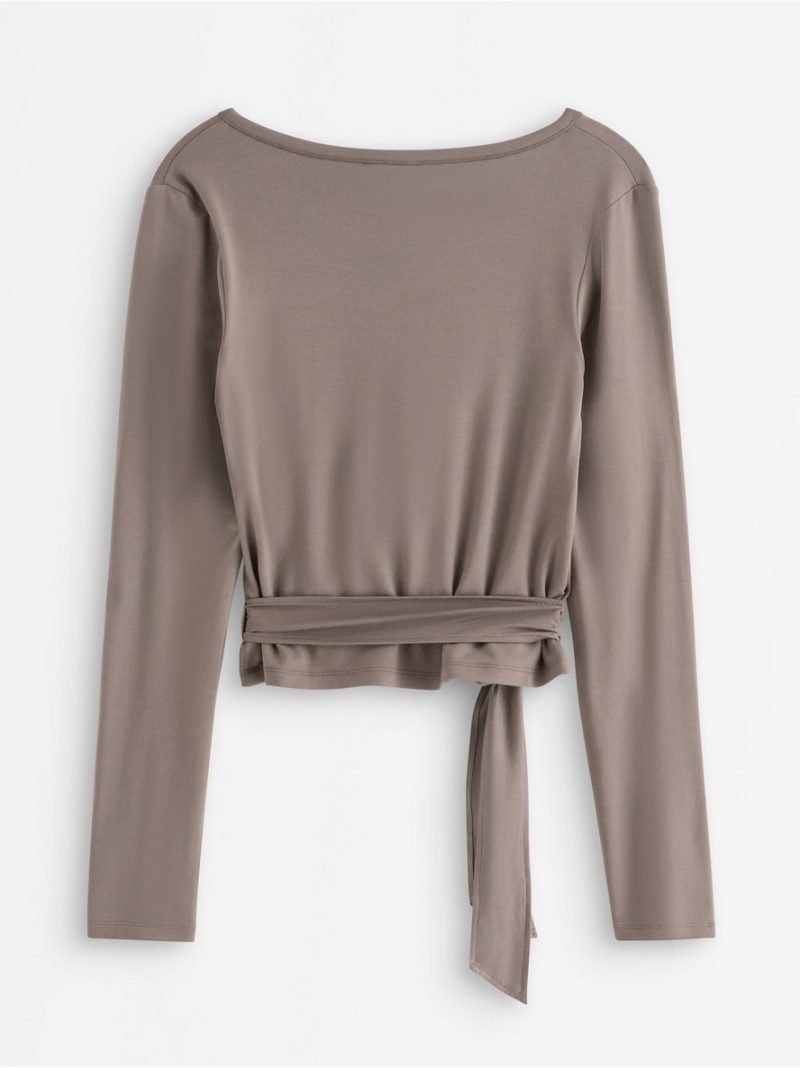 Long-sleeved wrap top - 3013796-8176