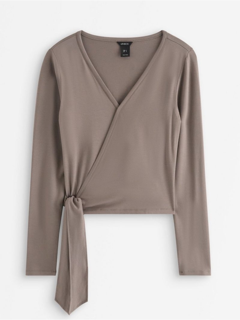 Long-sleeved wrap top - 3013796-8176