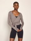 Long-sleeved wrap top - 3013796-8176