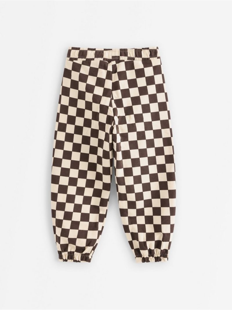 Checked joggers with brushed inside - 3014096-7317