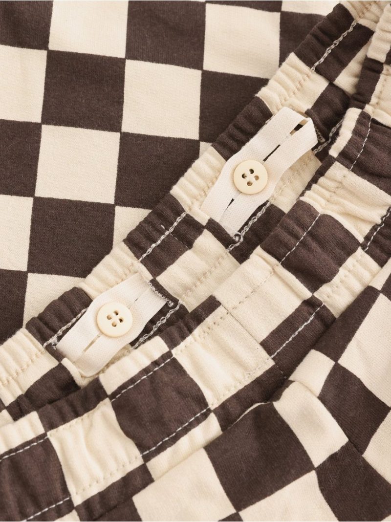 Checked joggers with brushed inside - 3014096-7317