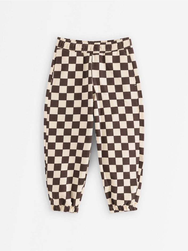 Checked joggers with brushed inside - 3014096-7317