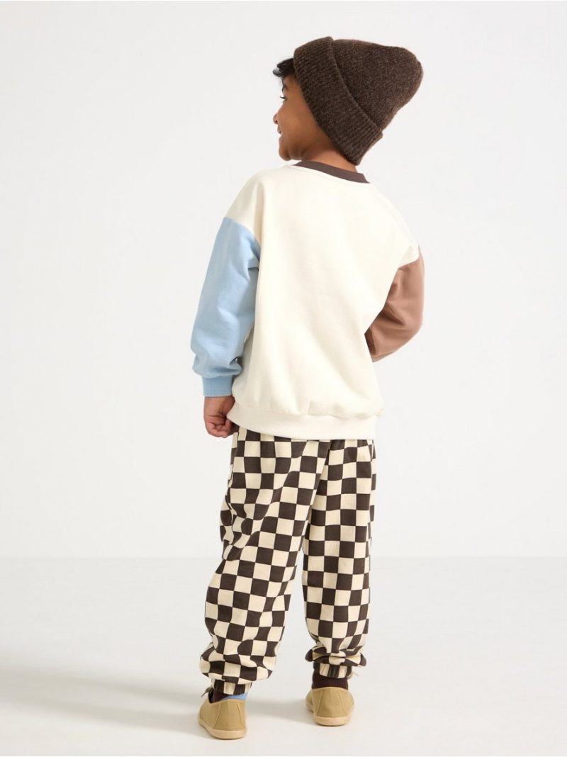 Checked joggers with brushed inside - 3014096-7317