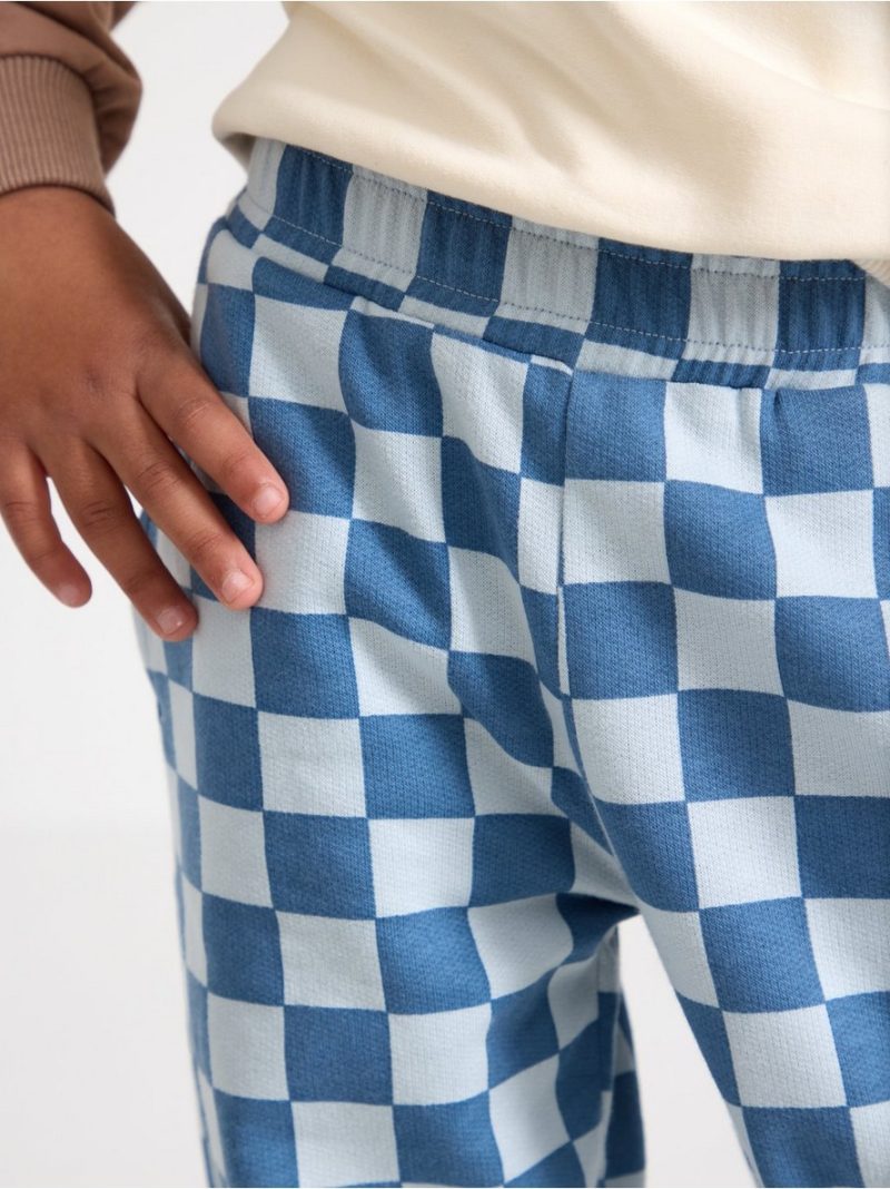 Checked joggers with brushed inside - 3014096-8887