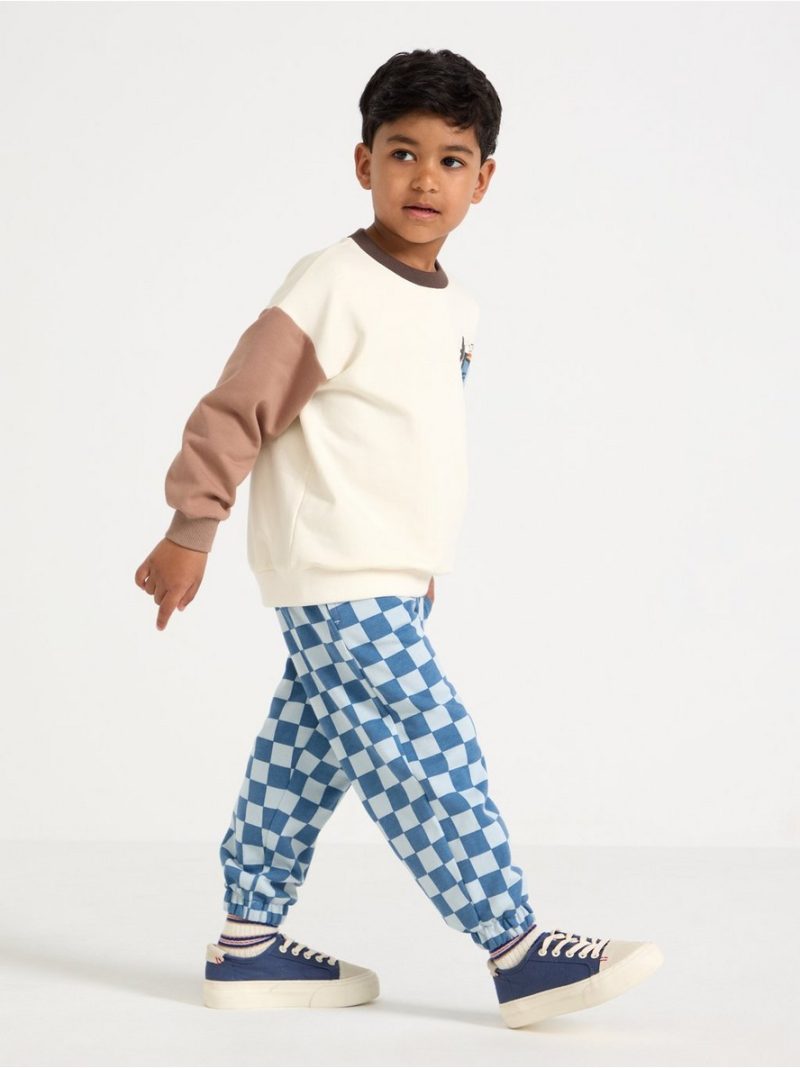 Checked joggers with brushed inside - 3014096-8887