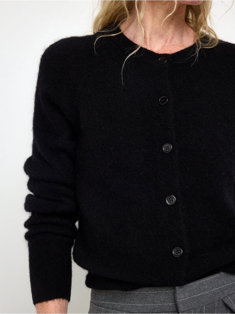Fine-knit cardigan in wool blend - 3011664-80