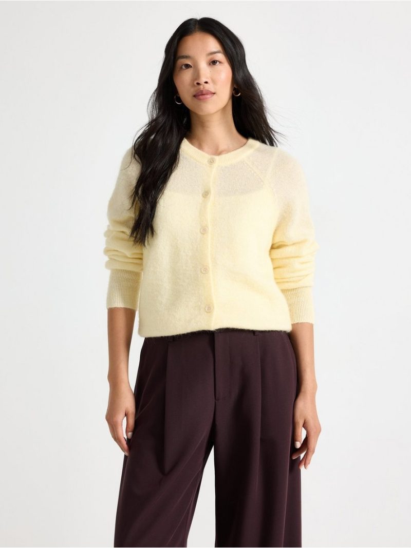 Fine-knit cardigan in wool blend - 3011664-9766