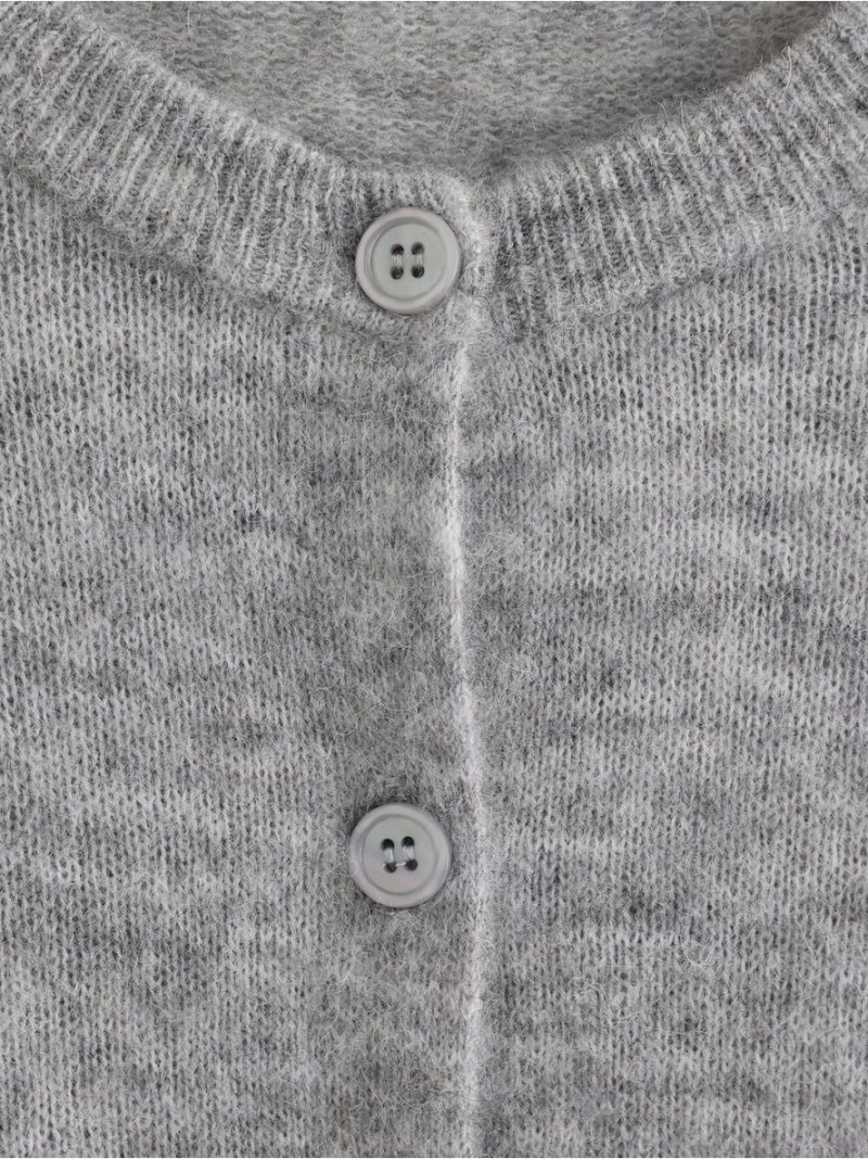 Fine-knit cardigan in wool blend - 3011664-9803