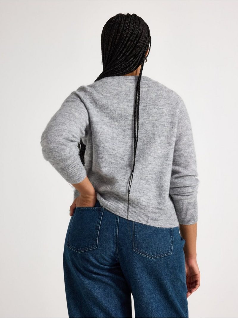 Fine-knit cardigan in wool blend - 3011664-9803