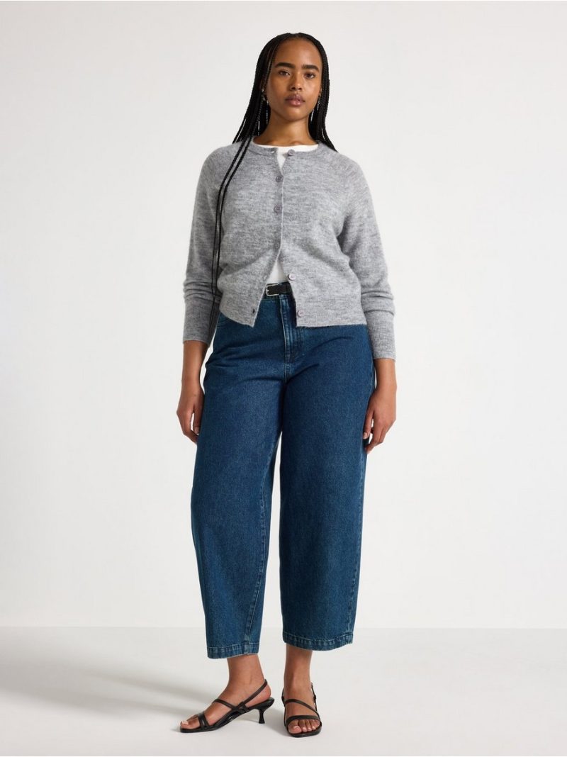 Fine-knit cardigan in wool blend - 3011664-9803