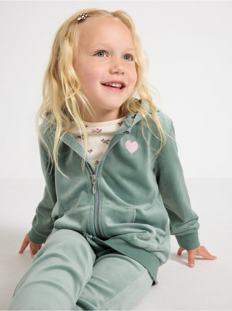 Hoodie in velour - 3011887-2162