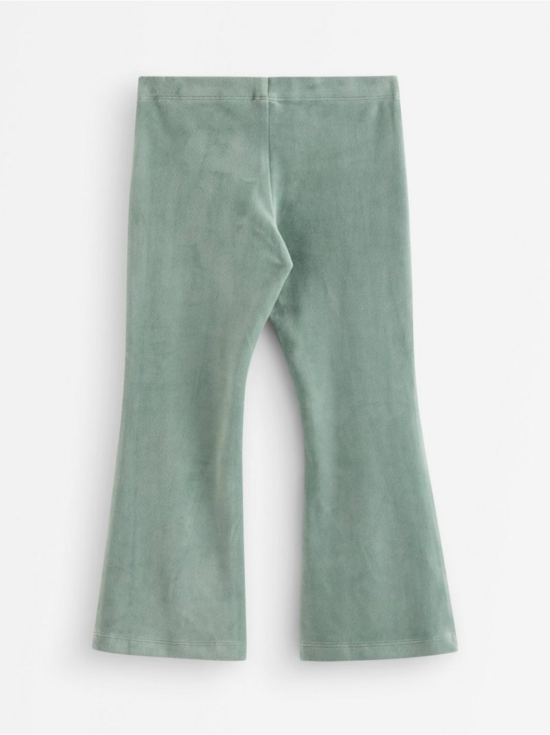 Solid flared leggings in velour - 3011888-2162