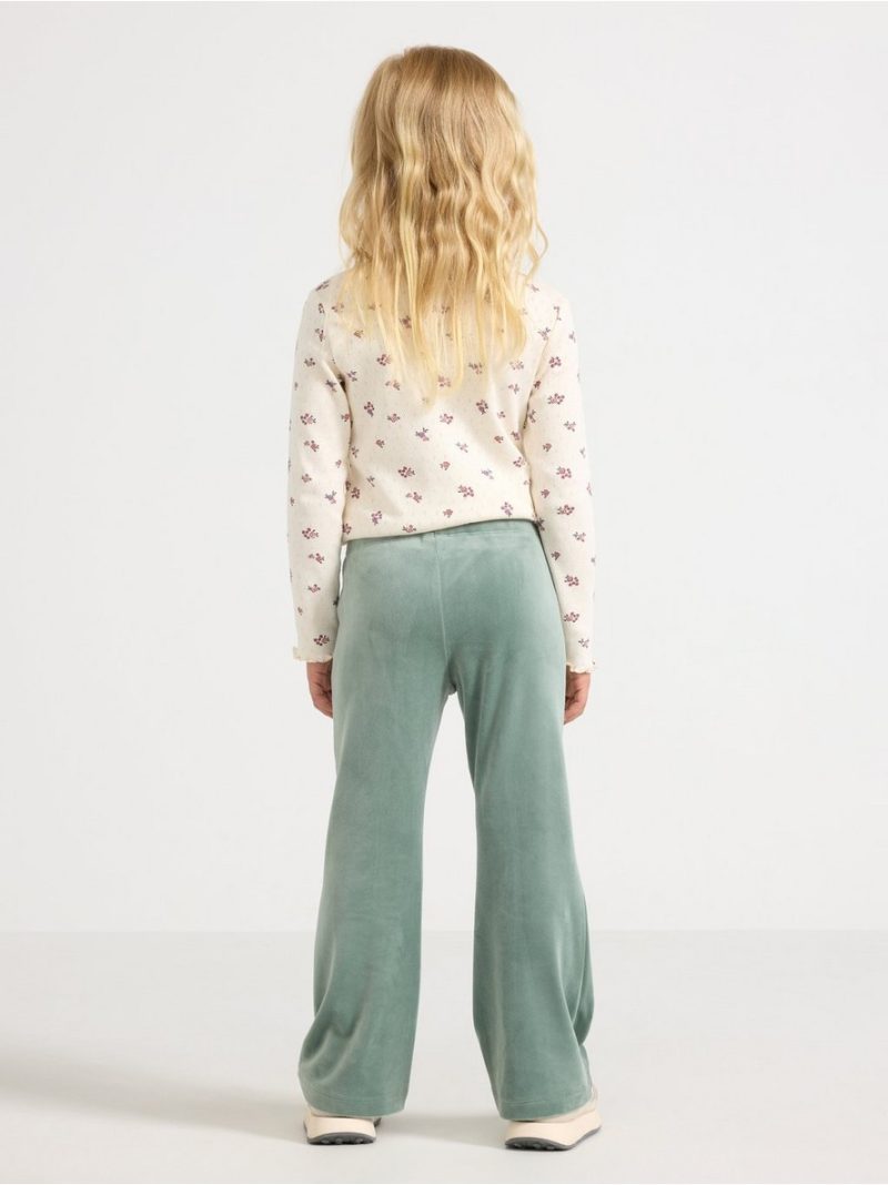 Solid flared leggings in velour - 3011888-2162