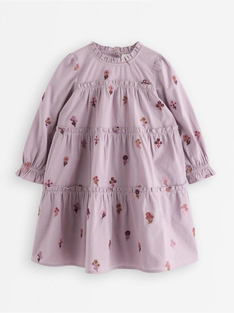 Long-sleeved dress with flounces - 3011926-8121