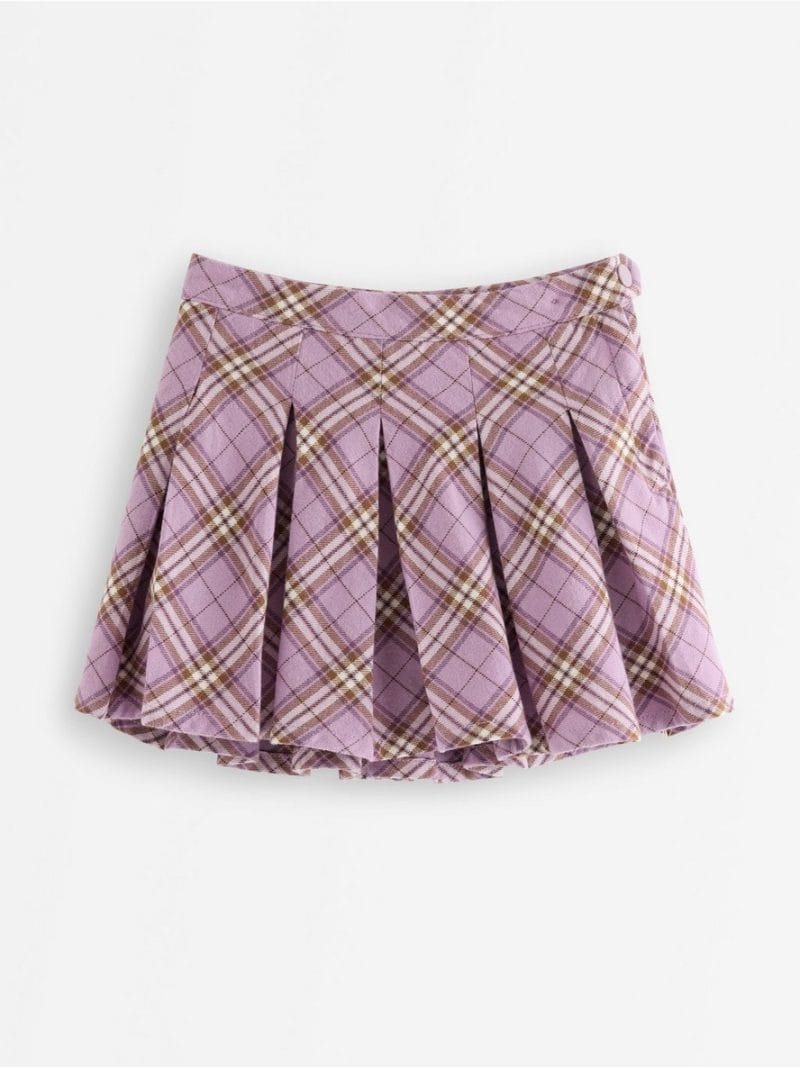 Checked skirt with pleats - 3011956-8121