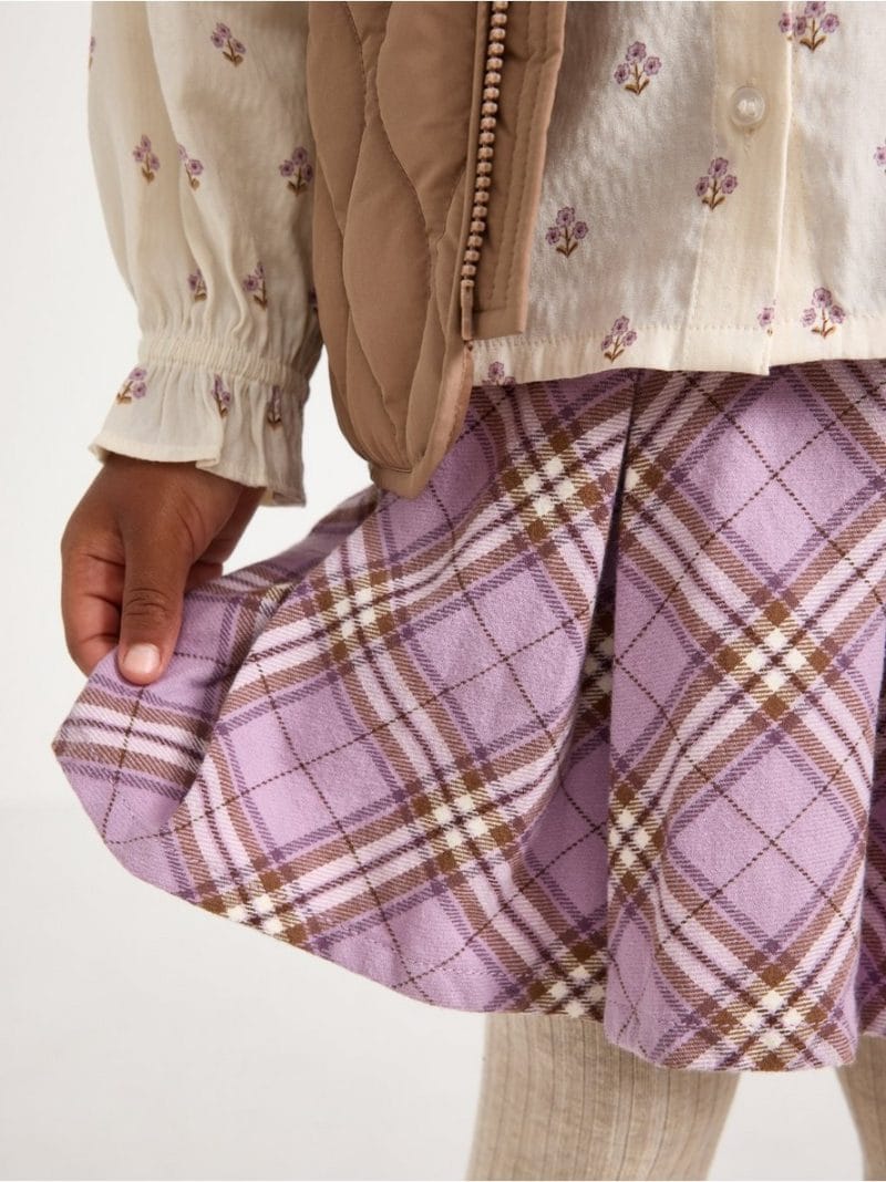 Checked skirt with pleats - 3011956-8121