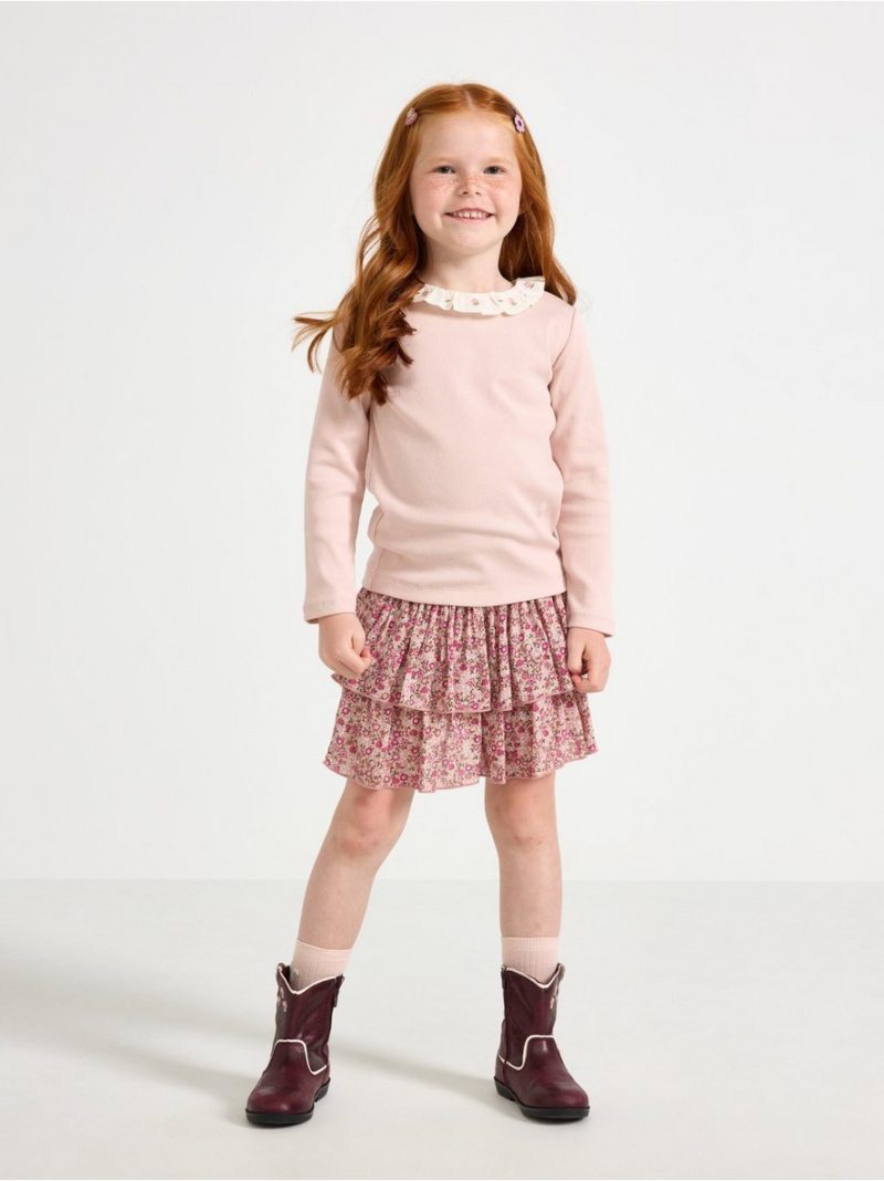Long-sleeved top with collar - 3011959-6928