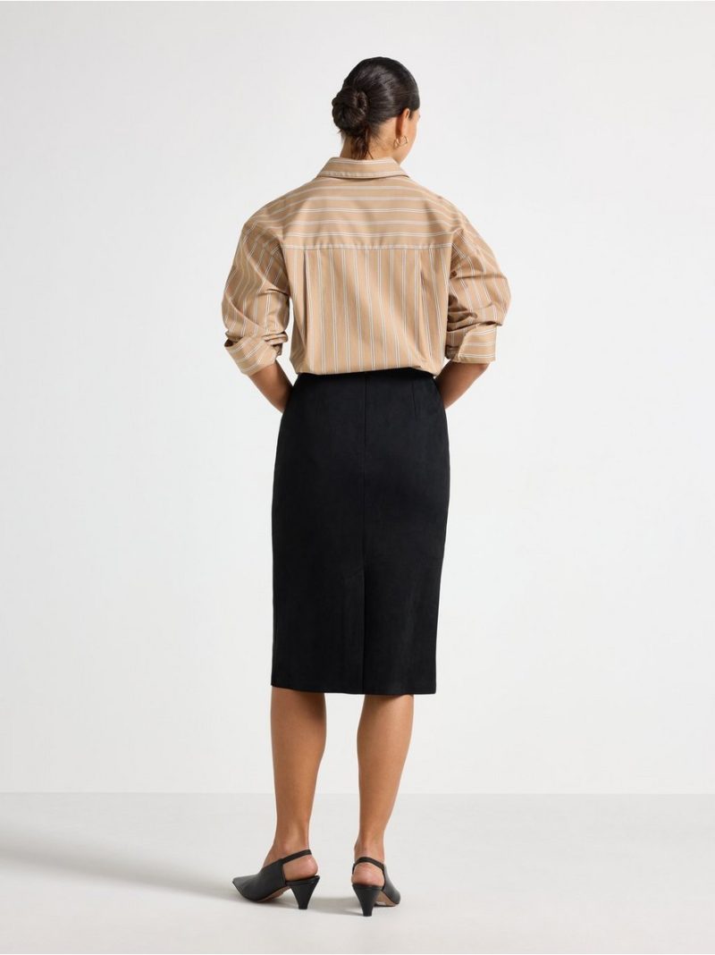 Midi skirt in imitation suede - 3012279-80