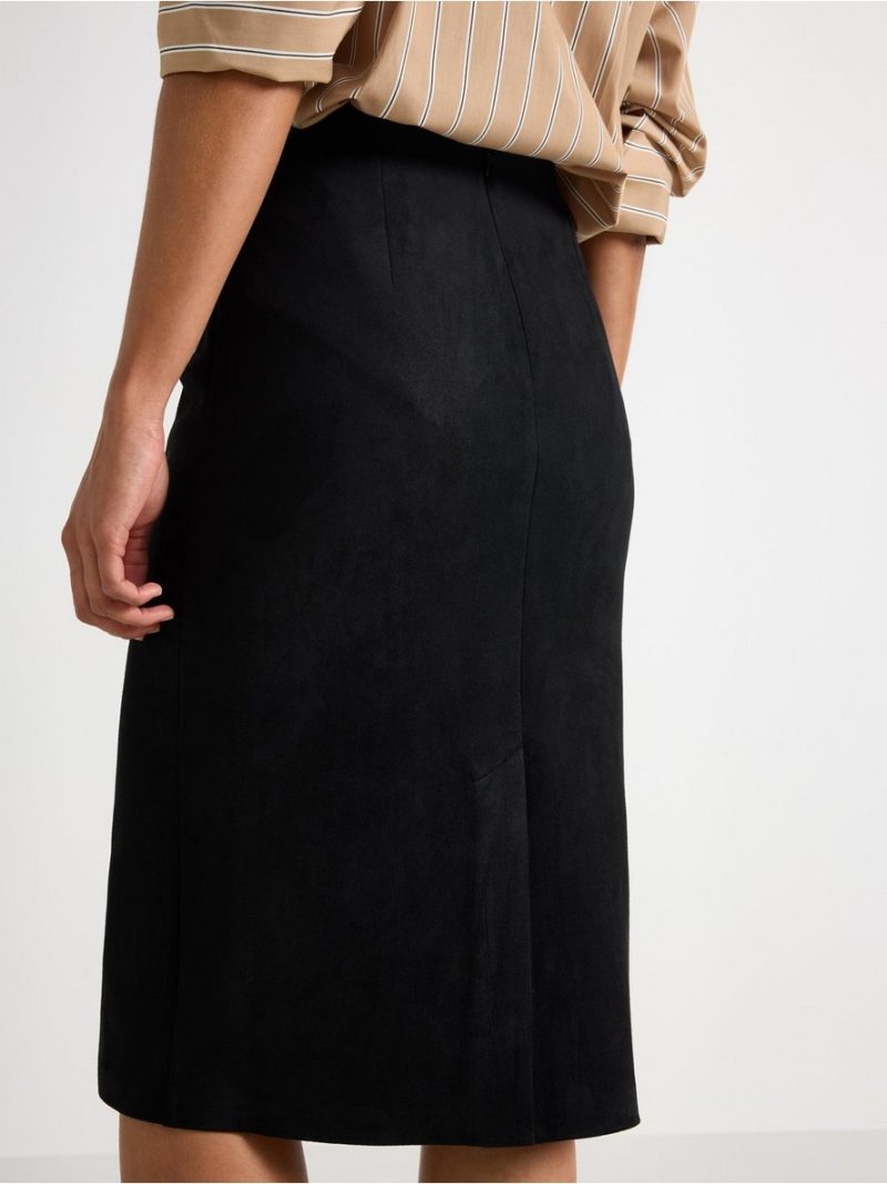 Midi skirt in imitation suede - 3012279-80
