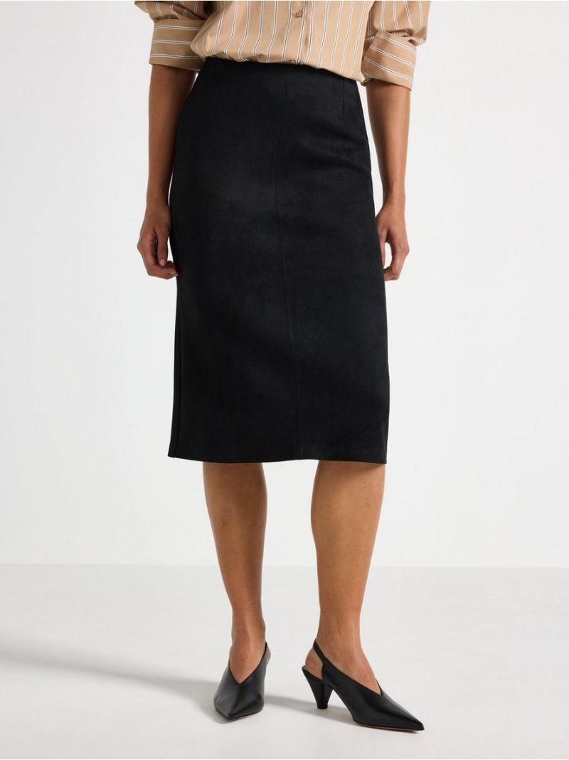 Midi skirt in imitation suede - 3012279-80