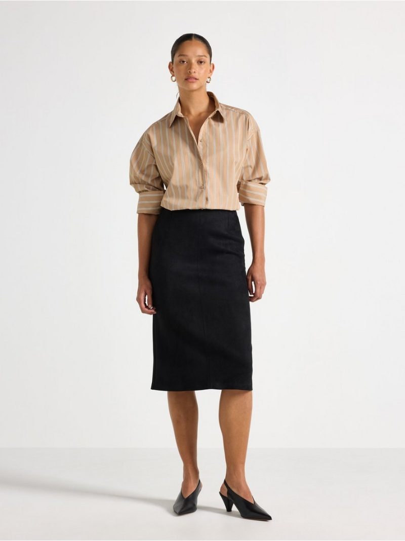 Midi skirt in imitation suede - 3012279-80