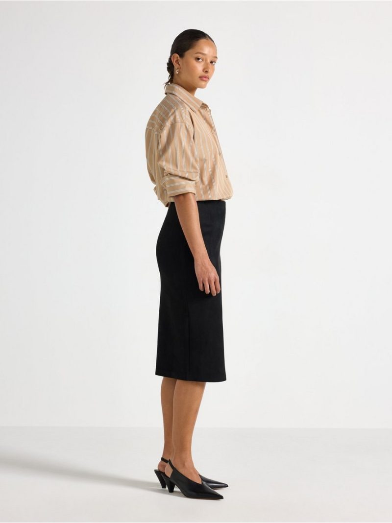 Midi skirt in imitation suede - 3012279-80