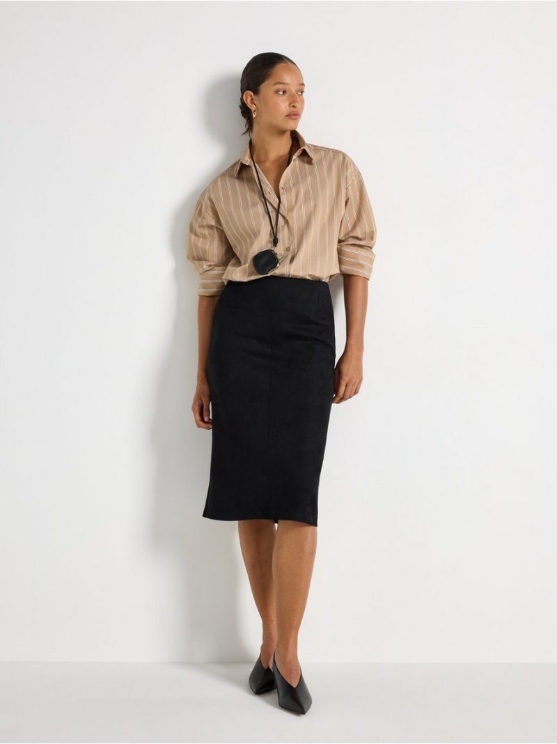 Midi skirt in imitation suede - 3012279-80