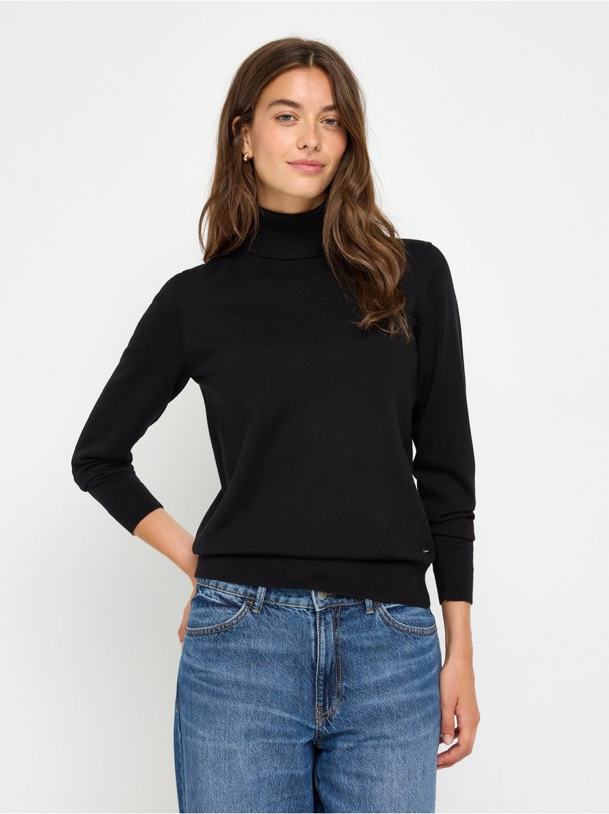 Fine-knit jumper with roll neck - 3012351-80