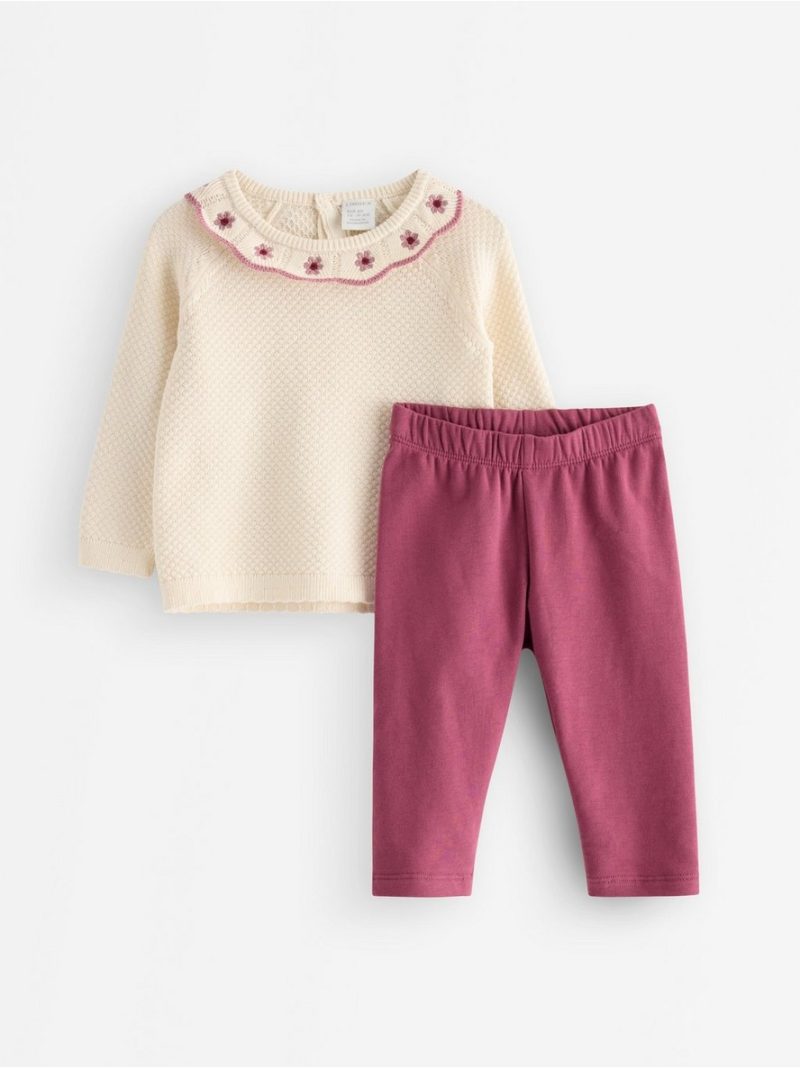Set with fine-knit jumper and leggings - 3012367-7159