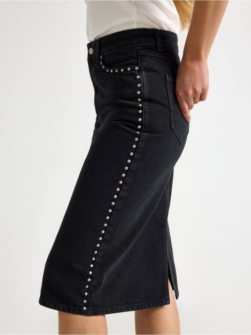 Denim skirt with studs - 3012687-141