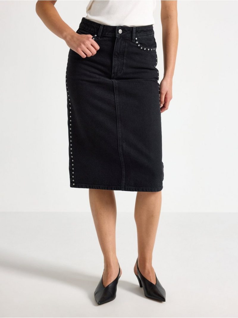 Denim skirt with studs - 3012687-141