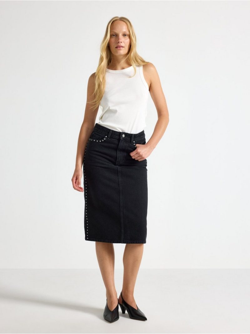 Denim skirt with studs - 3012687-141